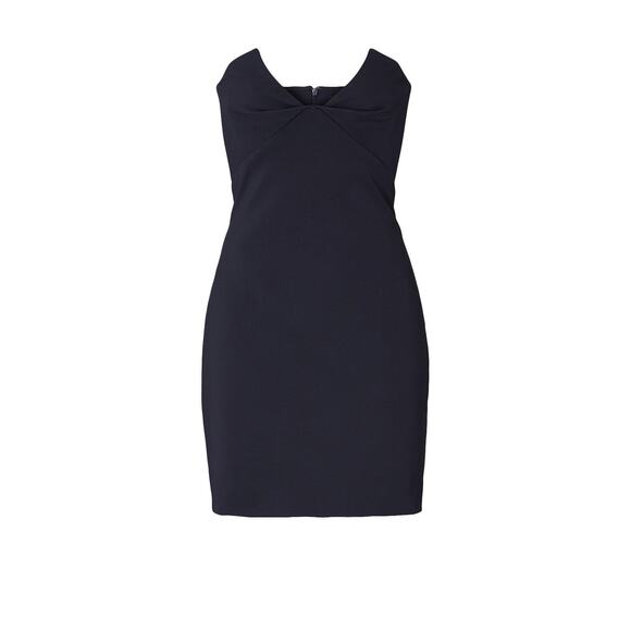 Cushnie Strapless Bustier Navy Blue V-Neck Sheath Mini Dress Size 0 - Picture 4 of 14